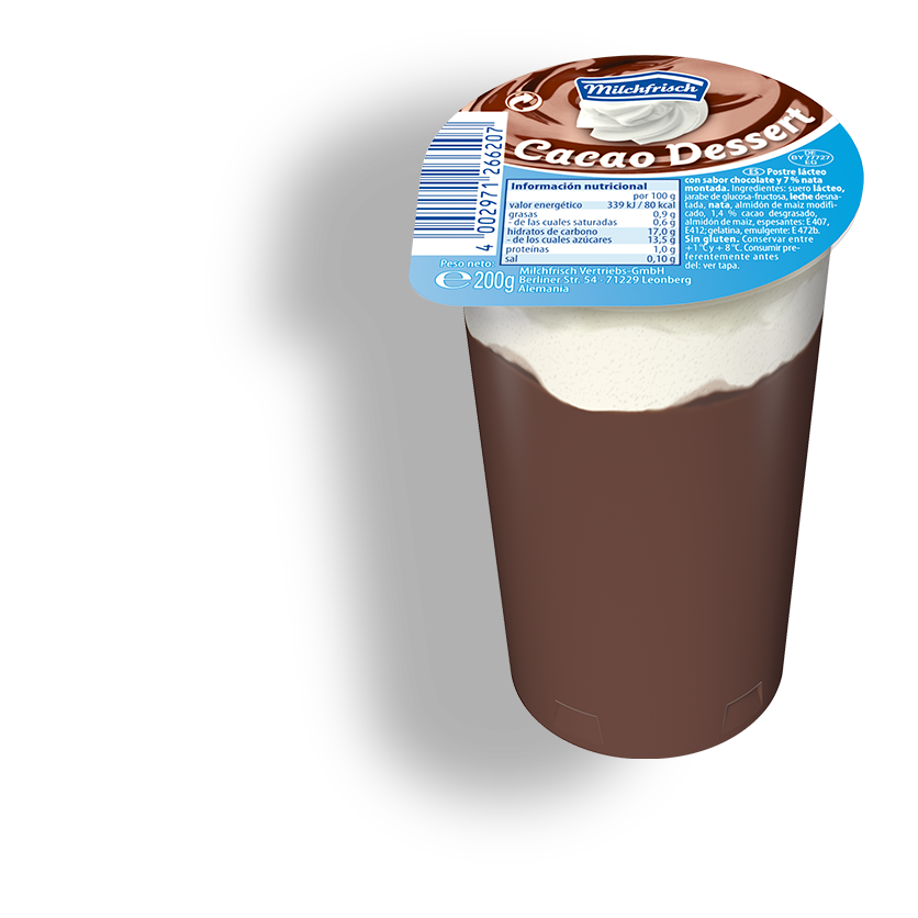 Milchfrisch Cacao dessert with whipped cream 200g